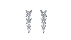 Platin-Ohrringe mit 4,45 Karat Marquise-Diamanten und Kaskaden