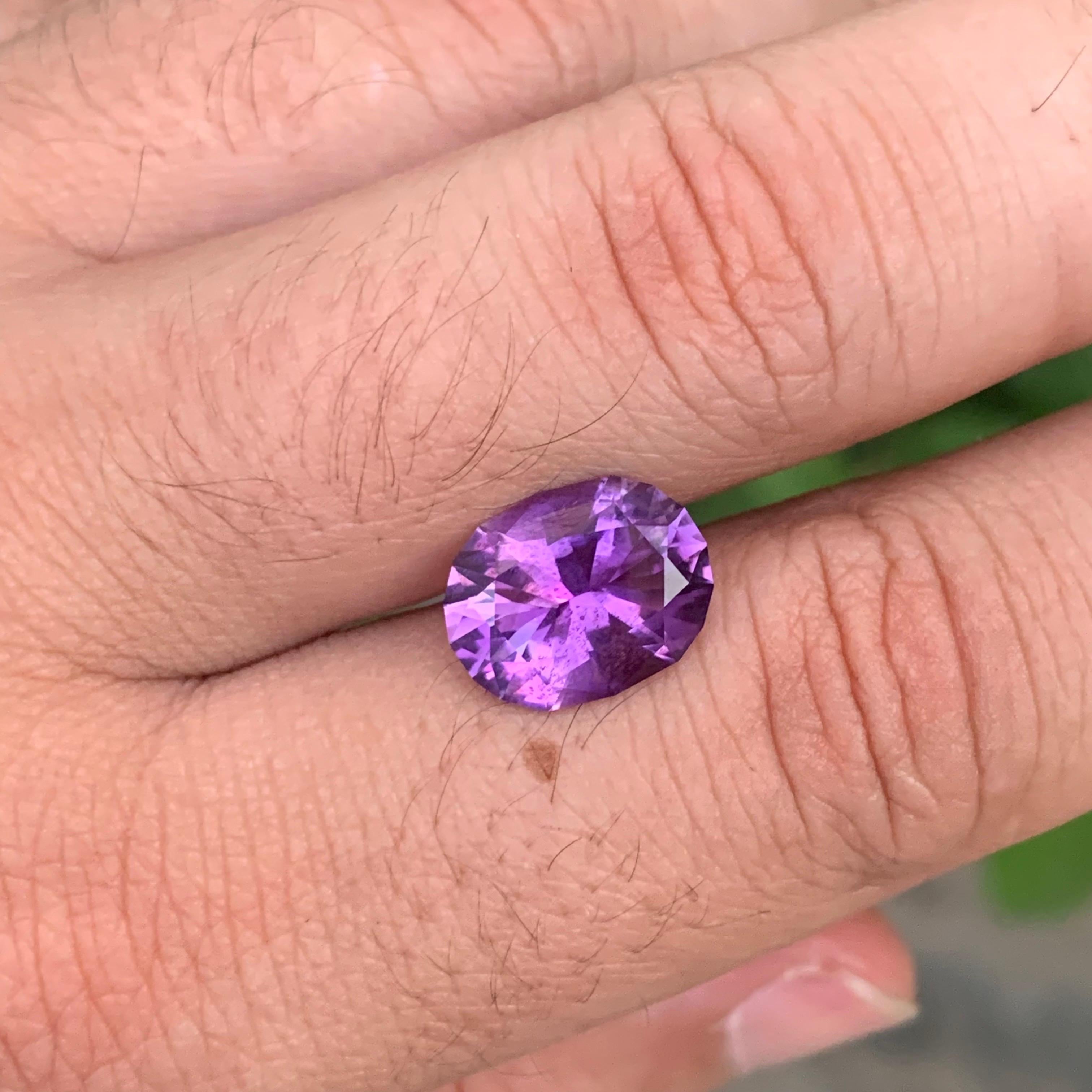 4.45 Karat Natürlicher loser Amethyst Ovalform Edelstein im Angebot 3