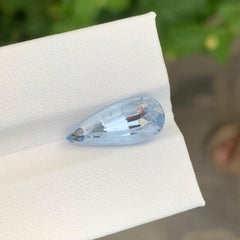 4,45 Karat Natürlicher loser Aquamarin Goshenit Tränen Tropfenform Edelstein