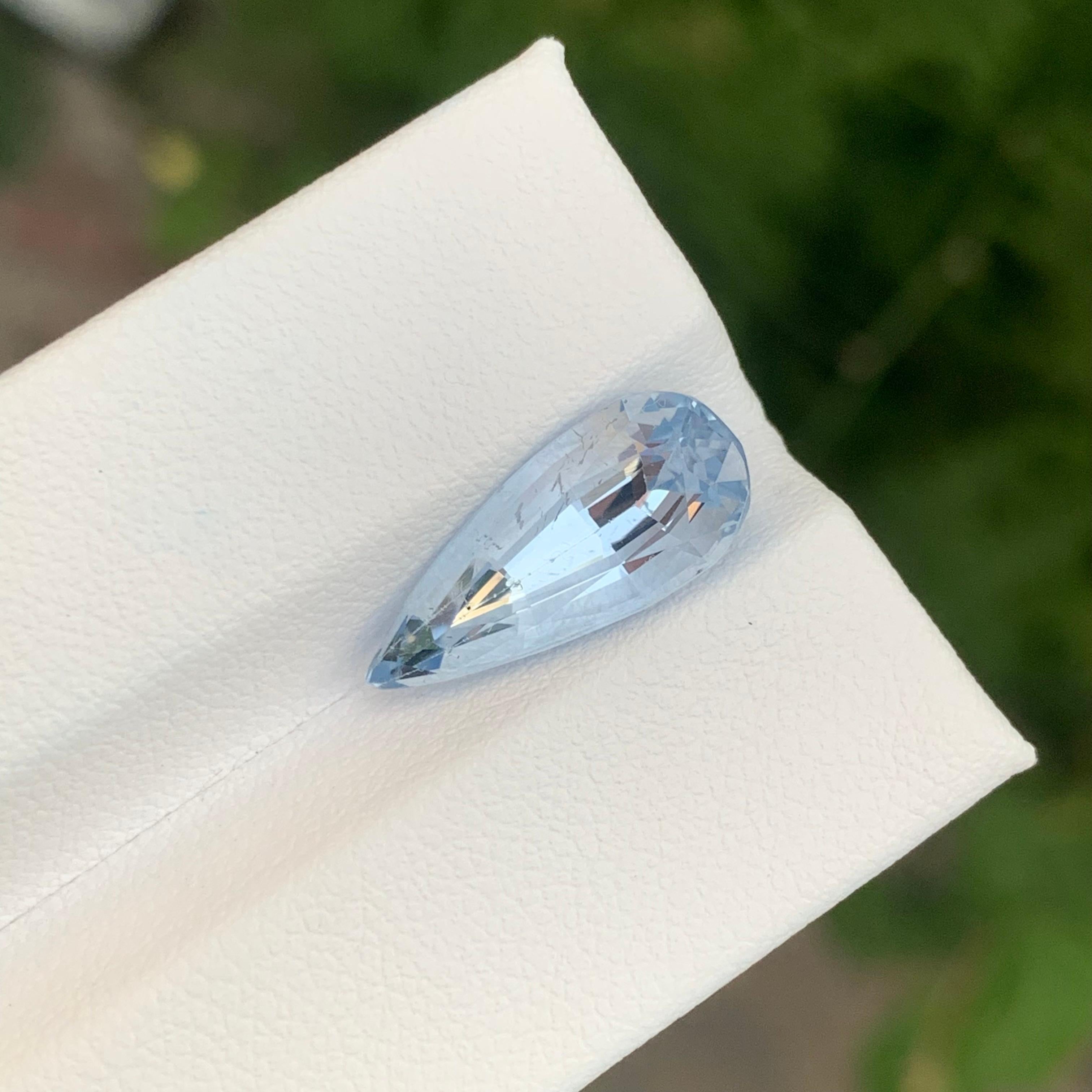 4,45 Karat Natürlicher loser Aquamarin Goshenit Tränen Tropfenform Edelstein im Zustand „Neu“ im Angebot in Peshawar, PK