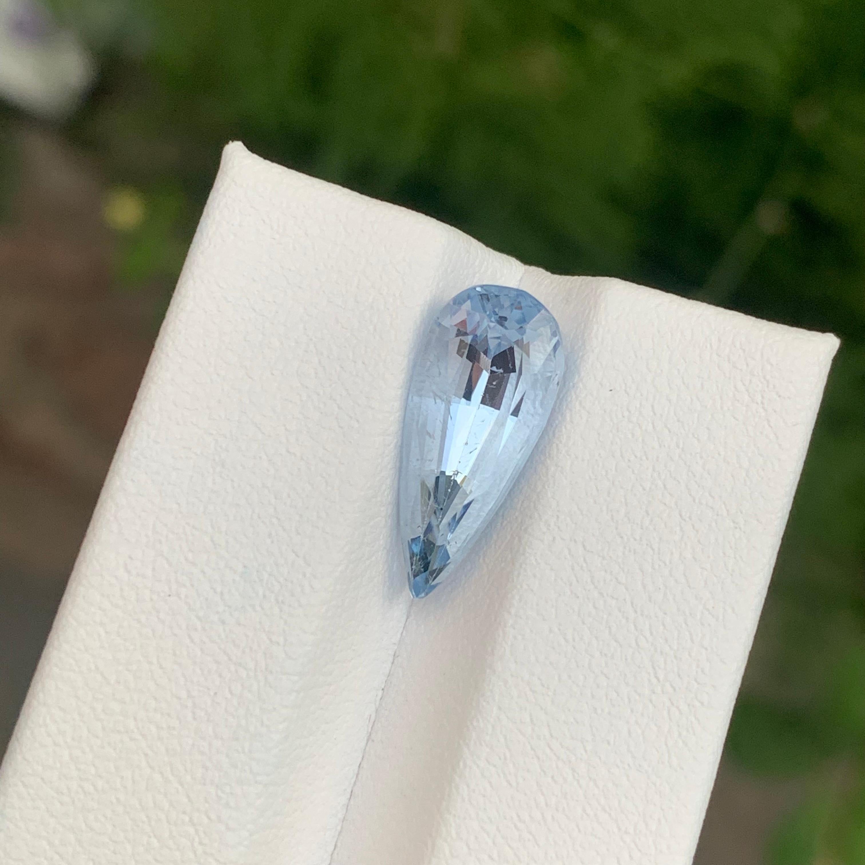 4,45 Karat Natürlicher loser Aquamarin Goshenit Tränen Tropfenform Edelstein für Damen oder Herren im Angebot