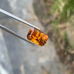 4.45 Carat Natural Loose Citrine Emerald Shape Gem For Jewellery Making