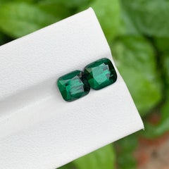 4.45 Carat Natural Loose Dark Green Tourmaline Pieces Cushion Shape Gemstone