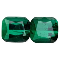 4.45 Carat Natural Loose Dark Green Tourmaline Pieces Cushion Shape Gemstone