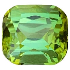 4.45 Carat Natural Loose Green Tourmaline Stone Cushion Cut Afghan Gemstone
