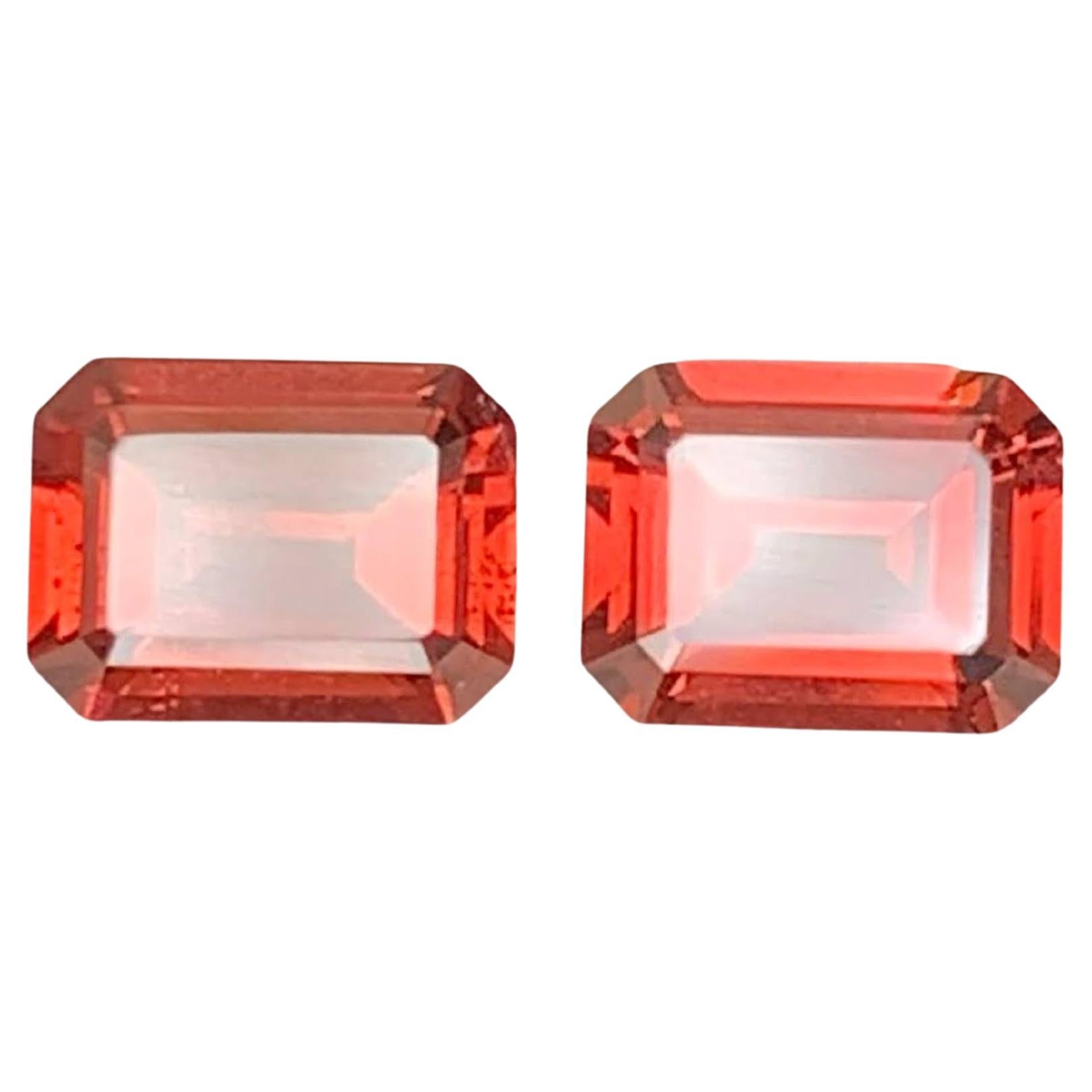 4,45 carati di granato naturale sfuso di colore Malaya con taglio smeraldo Gemma della Tanzania