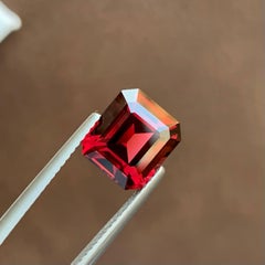 4.45 Carat Natural Loose Red Garnet Stone Emerald Cut African Gemstone