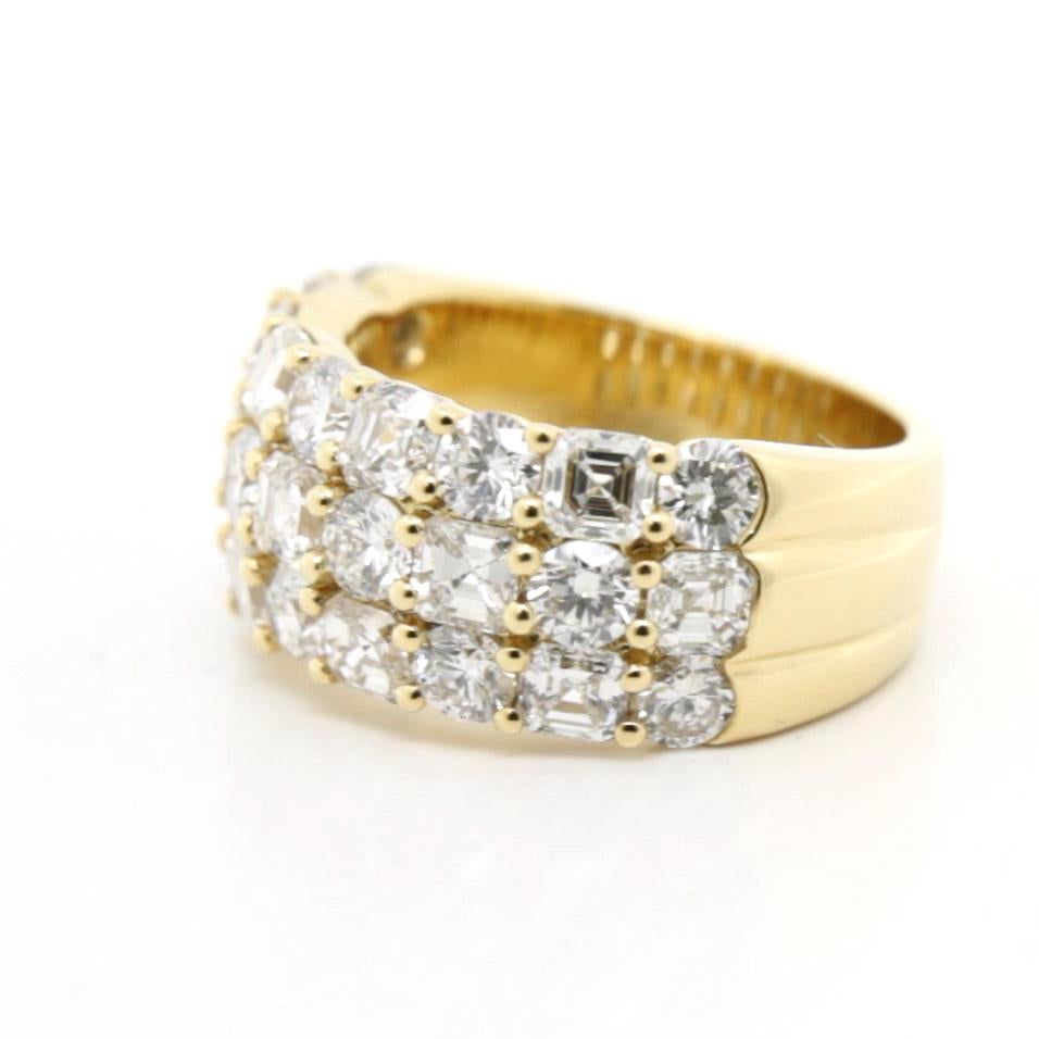 4,45 carati di anello da cocktail con diamanti rotondi e taglio Asscher o anello a fascia In condizioni Nuovo in vendita a Hong Kong, HK