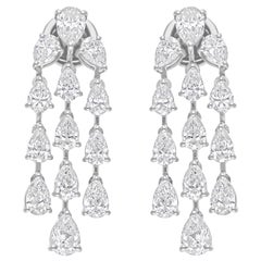 Orecchini a lampadario in oro bianco 14k con diamanti da 4,45 carati SI/H Regalo Tutte le tariffe pagate