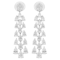 4,45 Karat SI/H birnenförmiger Diamant im Brillantschliff 14 Karat Weißgold Ohrhänger