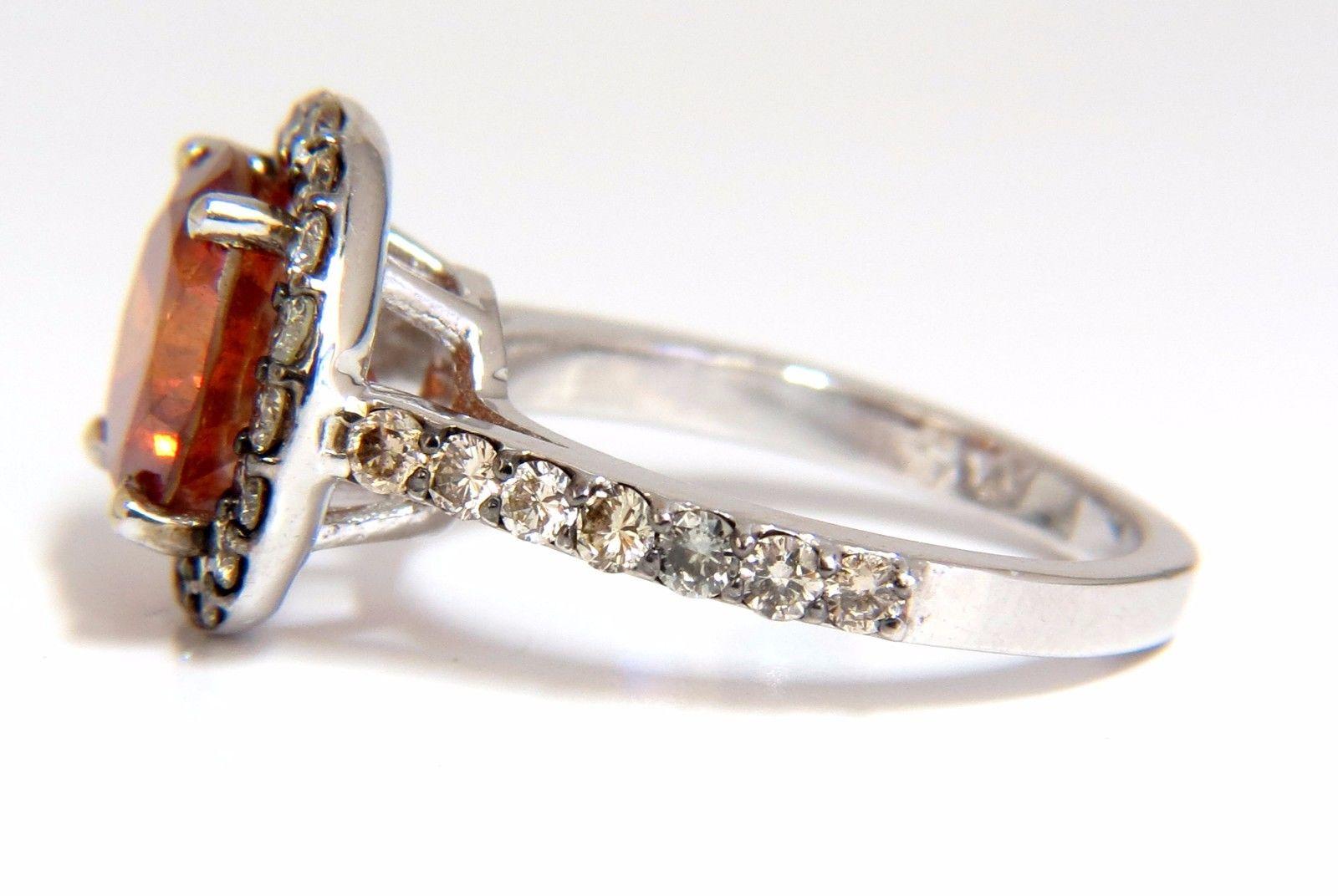 4.45 Carat Vivid Orange Red Fancy Diamond Halo Ring Prime Blackened In New Condition In New York, NY
