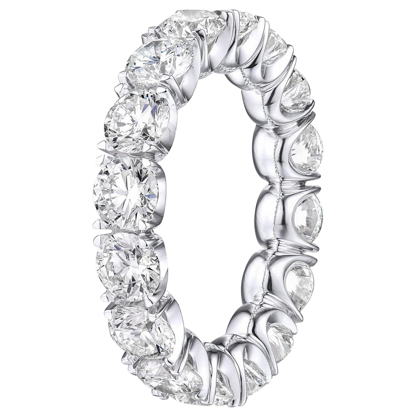 4.45 Ct Brillant Rund Diamant Platin Hochzeit Eternity Band