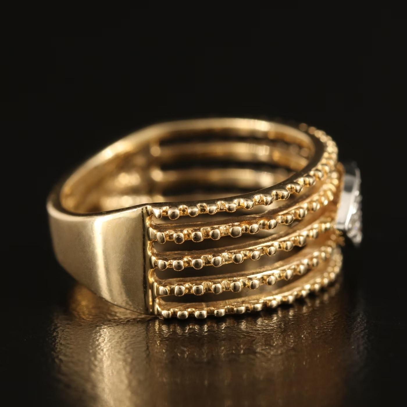 $4450 / Neu / Sonia Bitton Designer Diamantring / 14K Gold (Rundschliff)