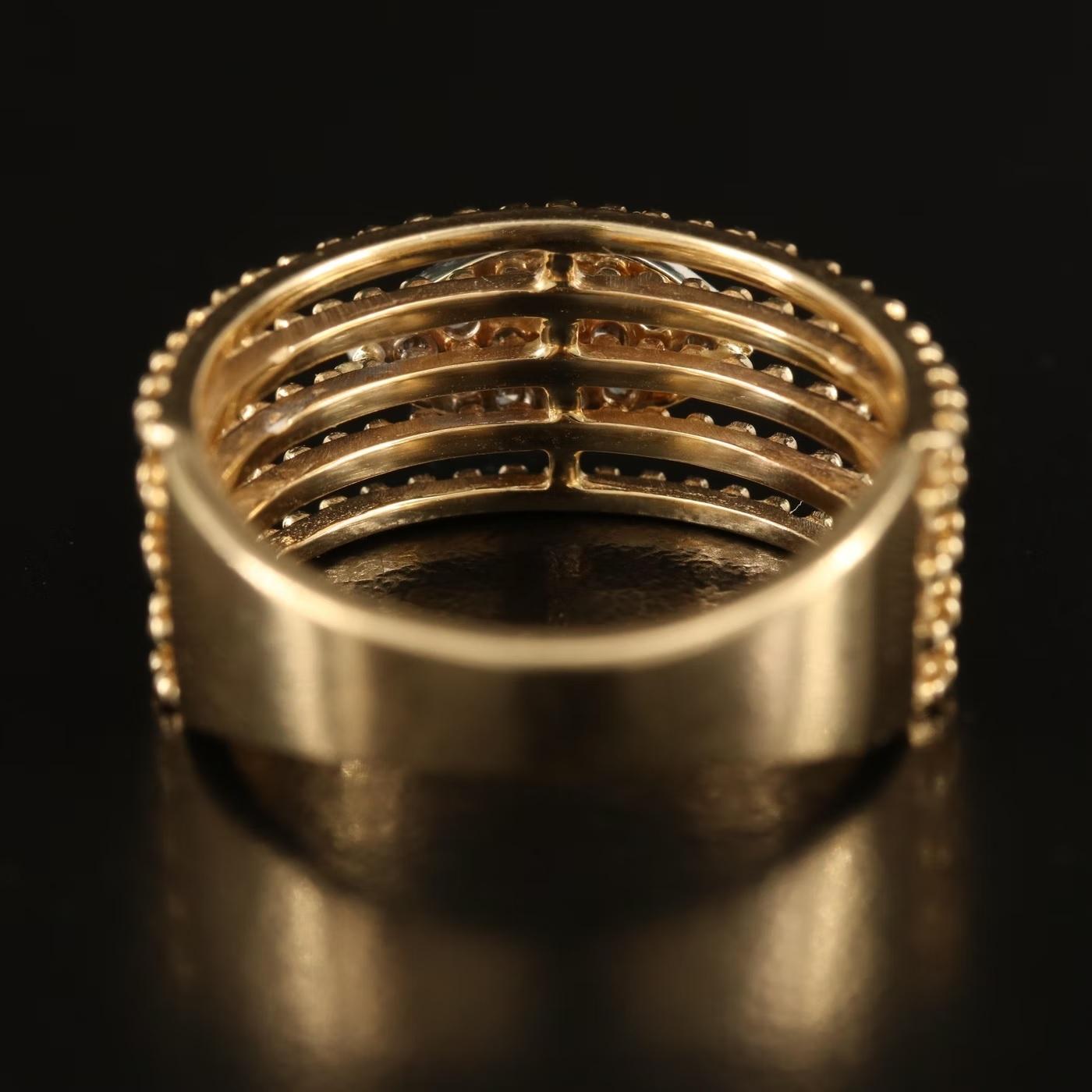 Round Cut $4450 / New / Sonia Bitton Designer Diamond Ring / 14K Gold For Sale