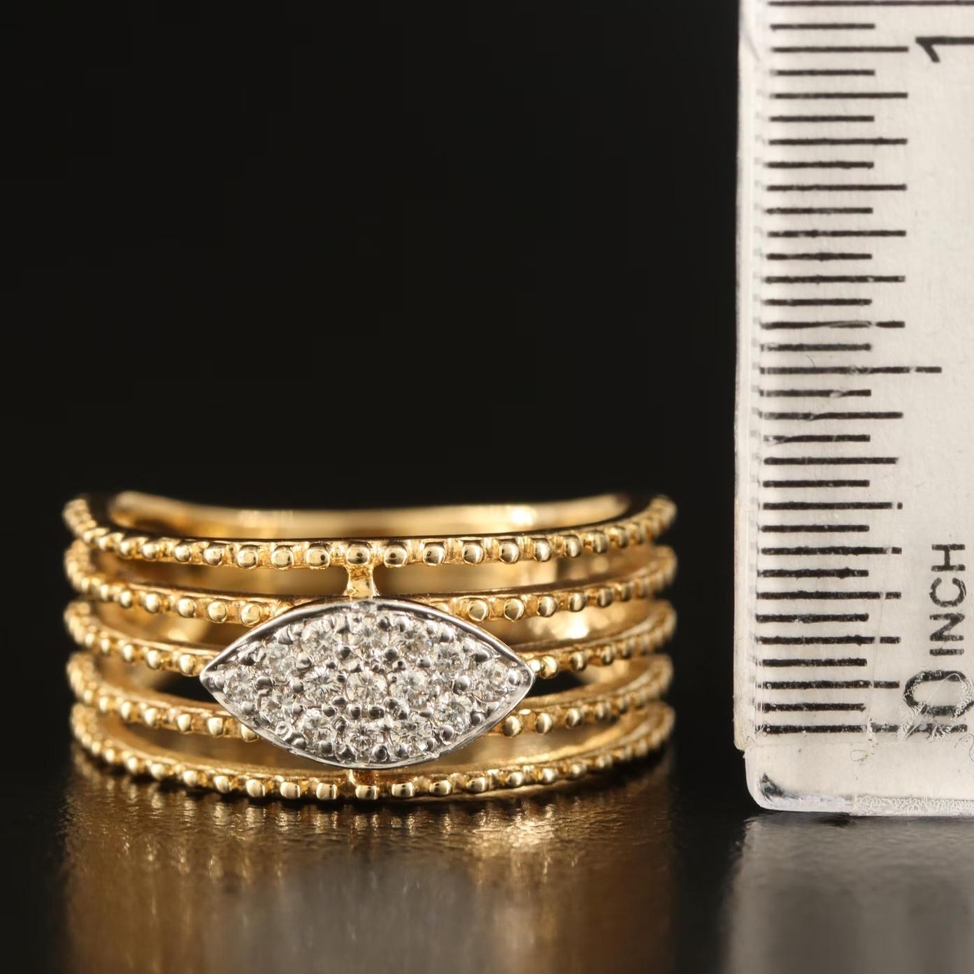 $4450 / New / Sonia Bitton Designer Diamond Ring / 14K Gold In New Condition For Sale In Rancho Mirage, CA