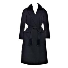 $4450 New Yves Saint Laurent YSL Pre-Fall 2009 Heavy Wool & Mink Coat Sz FR40