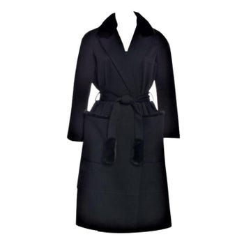 $4450 New Yves Saint Laurent YSL Pre-Fall 2009 Heavy Wool & Mink Coat Sz FR40