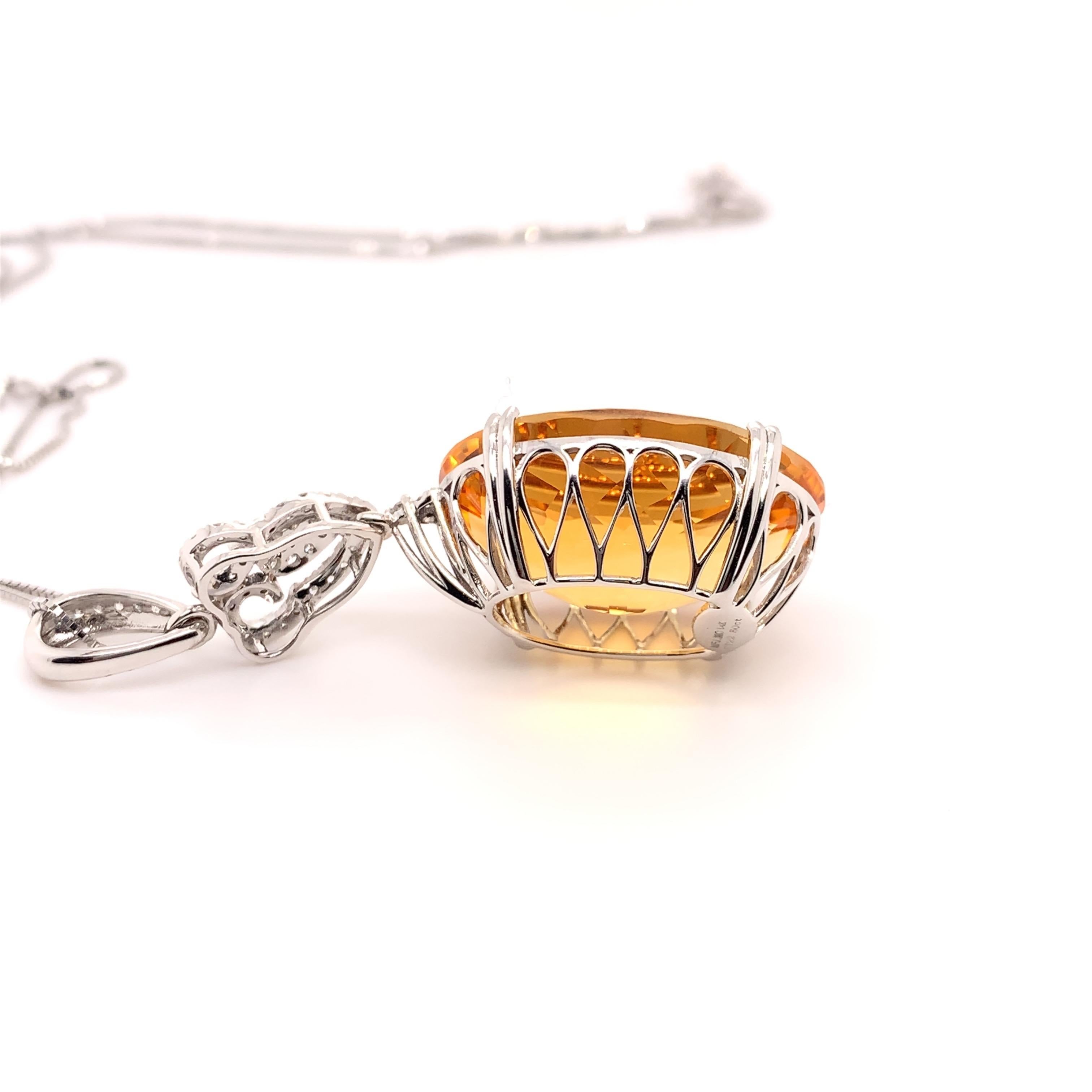 Oval Cut 44.57 Carat Citrine Pendant Earrings Set