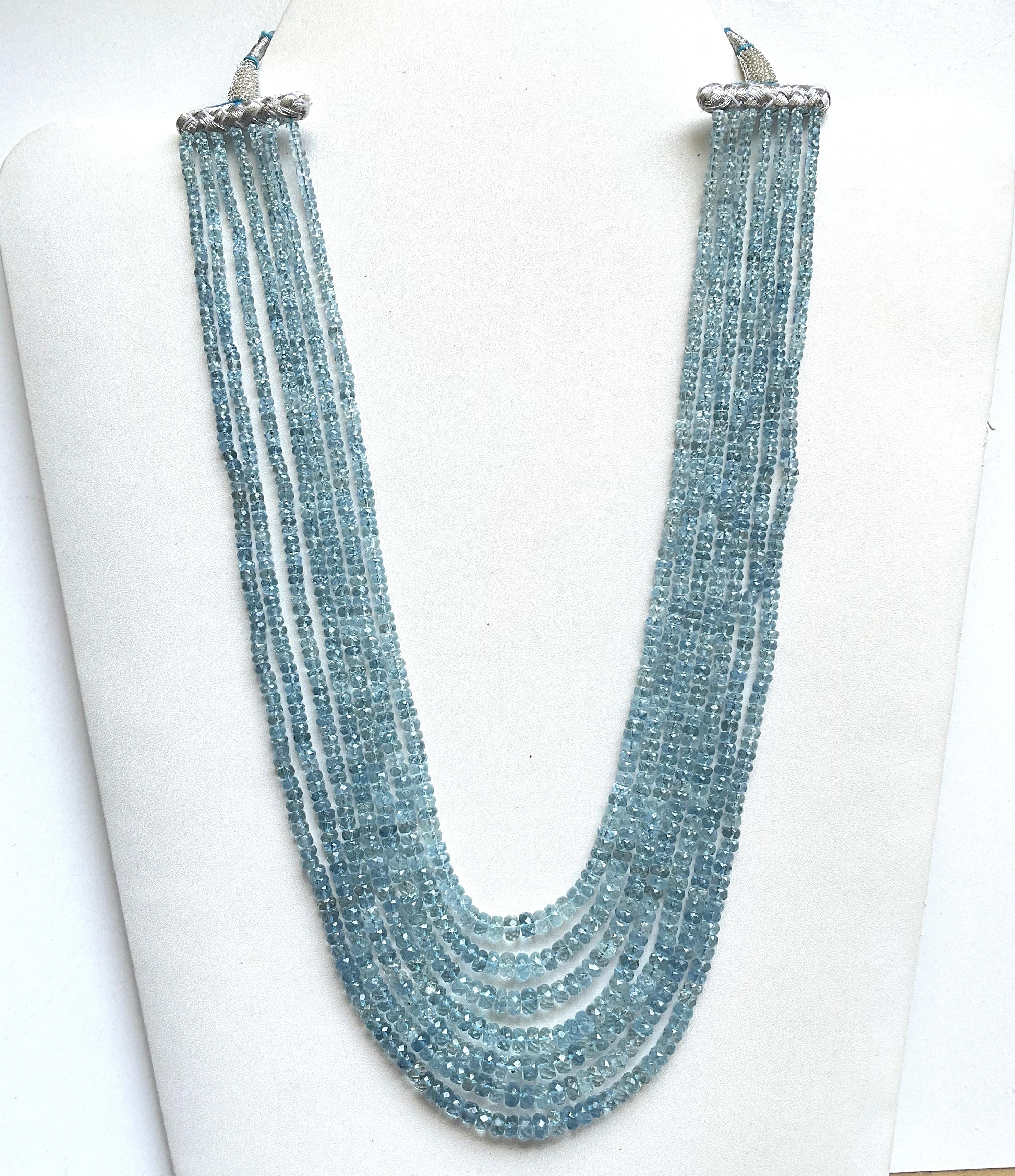 445.90 carats Aquamarine Beaded Necklace 7 Strand Faceted Beads good Quality Gem

gemstone - Aquamarine 
weight - 445.90 carats
size - 3 To 6 mm
quantity - 7 Strand
Length : 20 Inch.