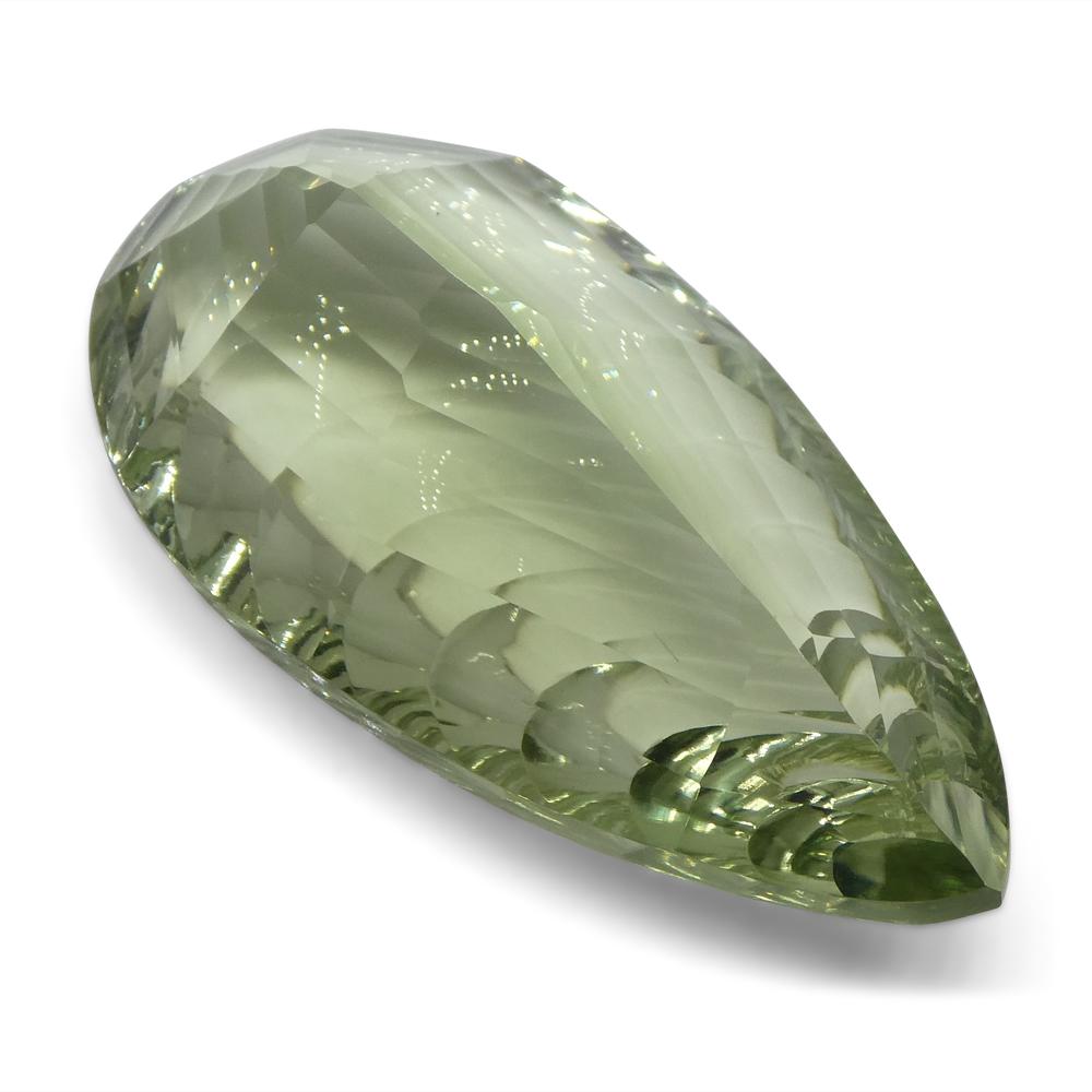 44.59ct Pear Prasiolite Fantasy/Fancy Cut In New Condition For Sale In Toronto, Ontario