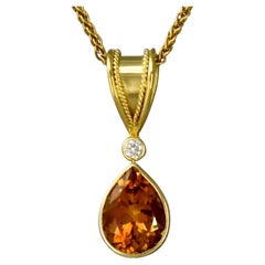 Pendentif en diamant et citrine de Lynn Kathyrn Miller, Lynn K Designs