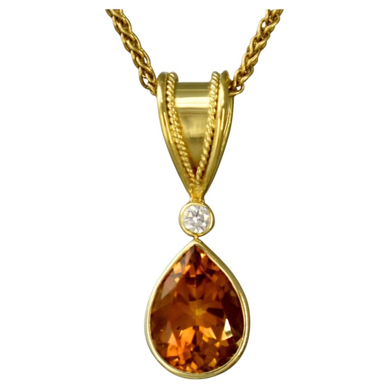 Citrine Diamond Pendant, Lynn Kathyrn Miller, Lynn K Designs For Sale