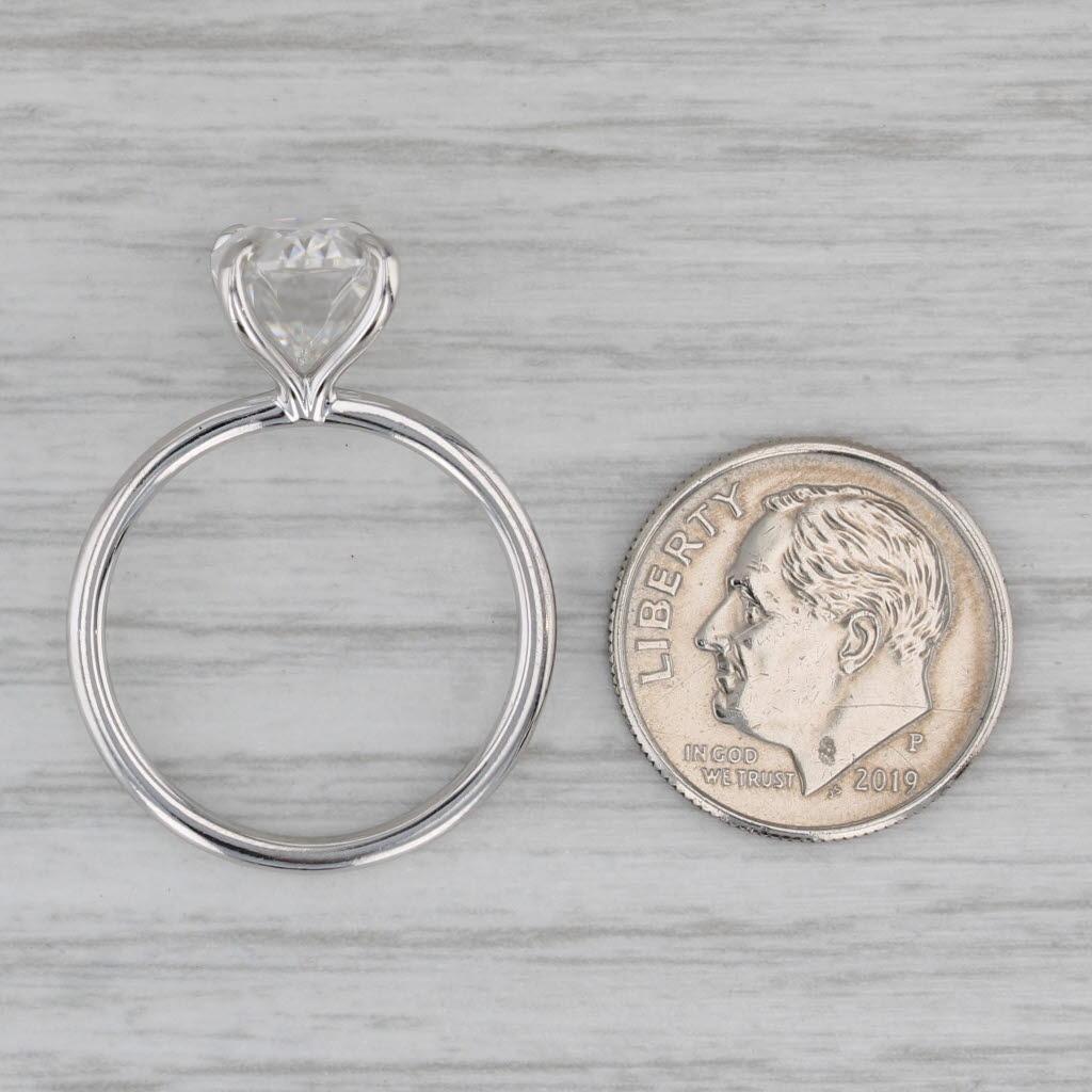 4.45ct Oval Moissanite Solitaire Engagement Ring 14k White Gold Size 8 im Angebot 2