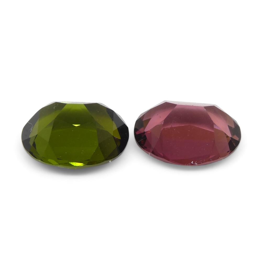 4.45ct Pair Oval Pink/Green Tourmaline from Brazil For Sale 4