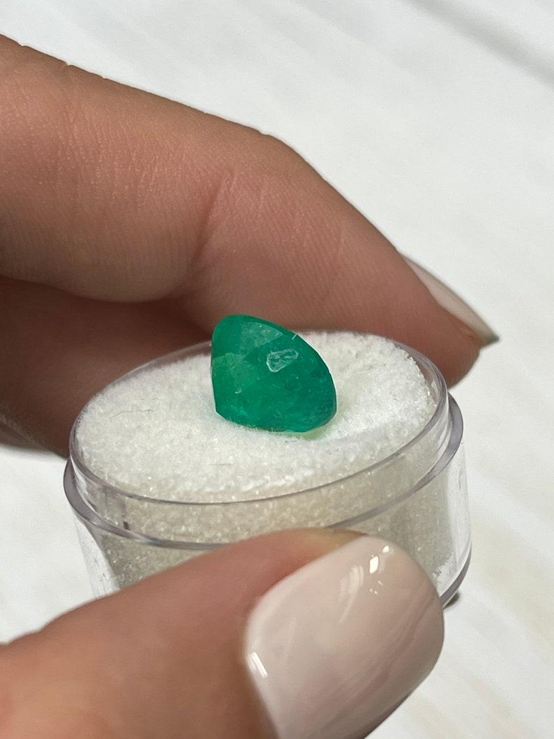 4.46 Carat Rich Green Colombian Emerald - Cushion Cut Genuine Emerald May For Sale 2