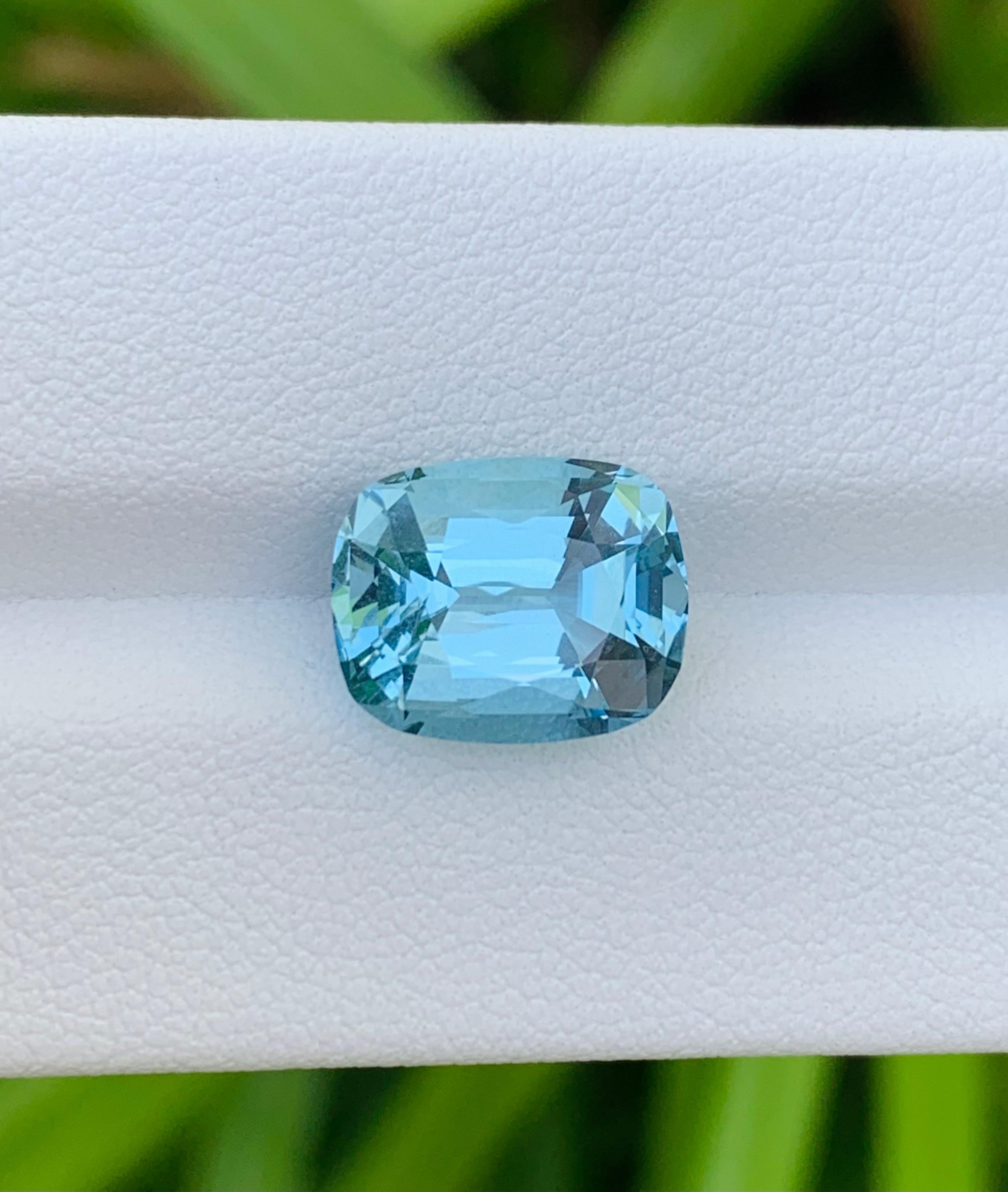 4,46 qt Aguamarina Natural Santa Marina Germeny corte ojo limpio calidad Gema Corte cojín en venta