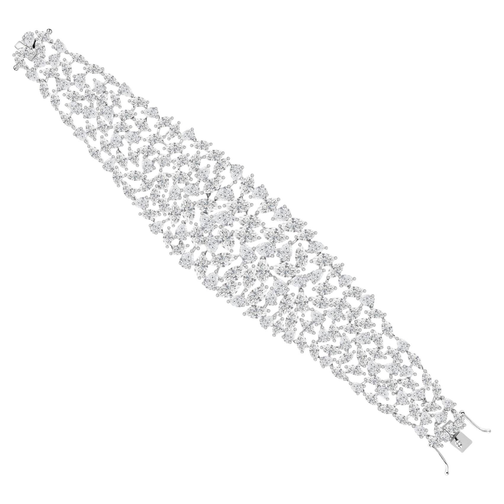 Diamantarmband mit 44,60 Karat, Reinheit SI, Farbe HI, aus 14-karätigem Weißgold