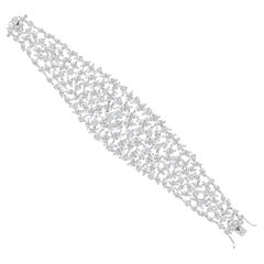 44.60 Carat SI Clarity HI Color Diamond Bracelet 14 Karat White Gold Jewelry