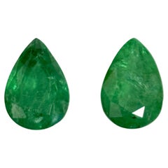 4.47 Carat Pear cut Zambian Emerald Pair
