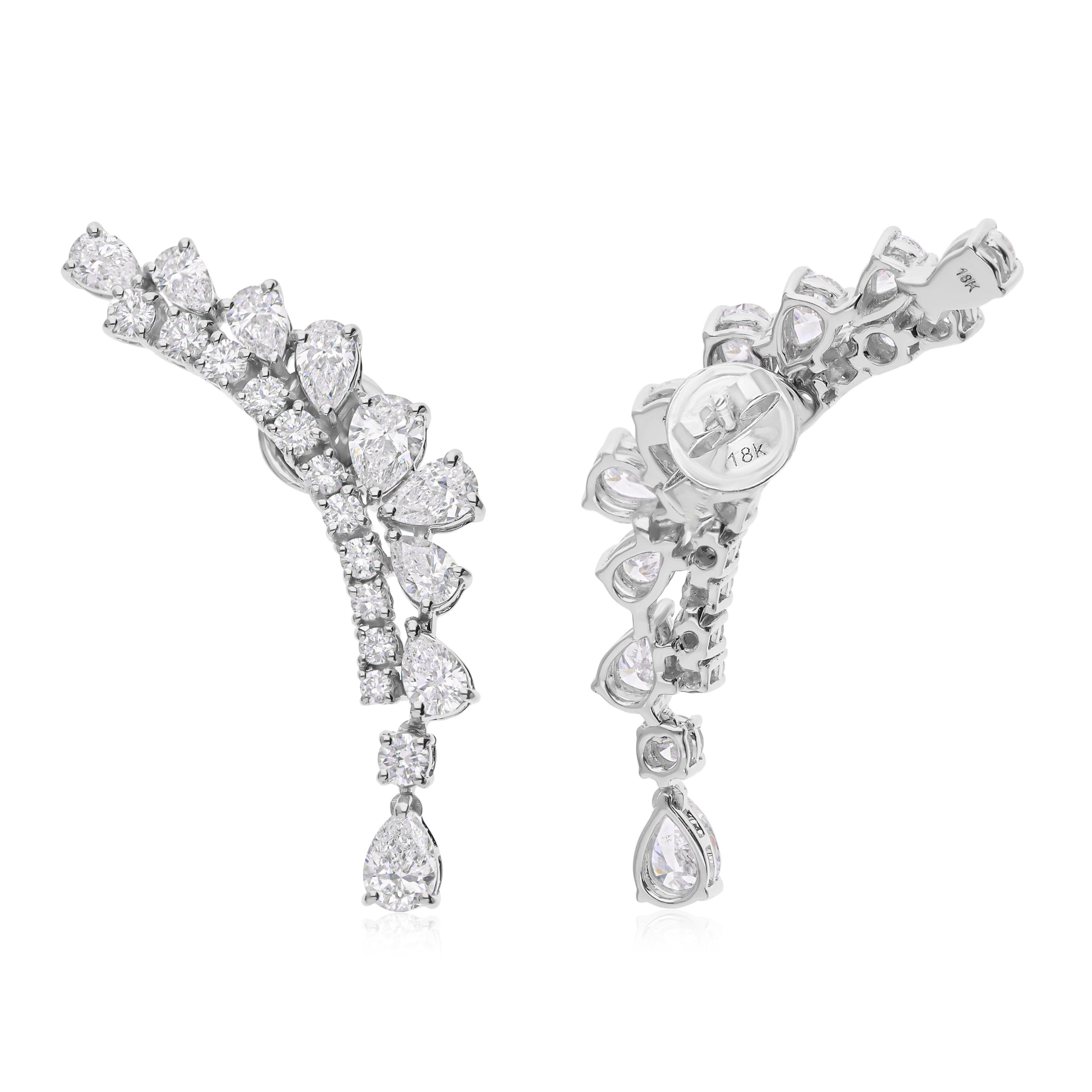 Cast from 18-karat gold, these exquisite earrings are handset with 4.47 carats of sparkling diamonds.

FOLLOW SPECTRUM JEWELS storefront to view the latest collection & exclusive pieces. Spectrum Jewels is proudly rated as a Top Seller on 1stdibs