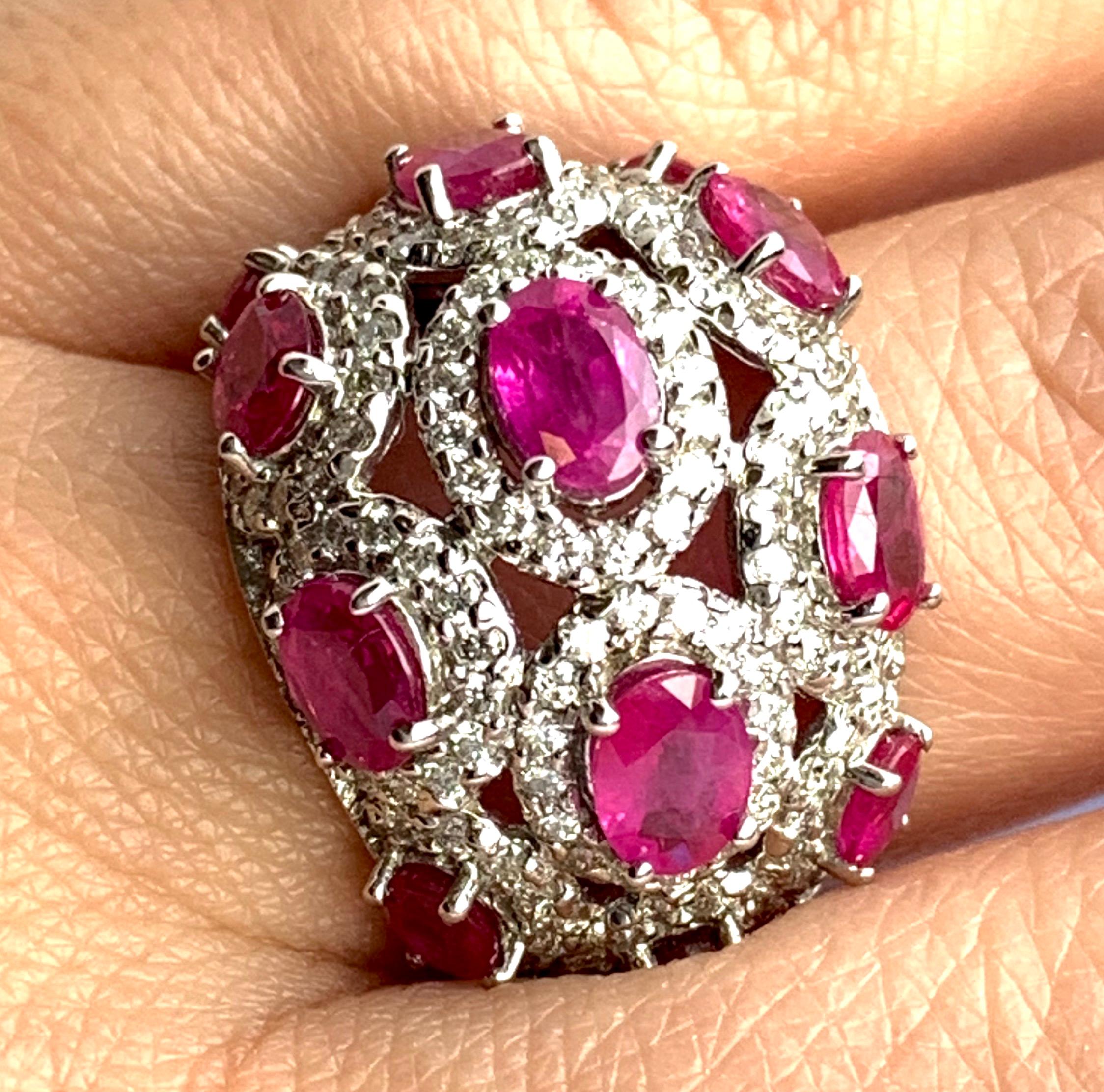 Contemporary 4.47 Carat Ruby and 1.50 Carat Diamond Ring