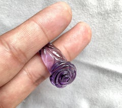 44.70 carats Amethyst Flower Carved Top Quality Ring Natural Gemstone