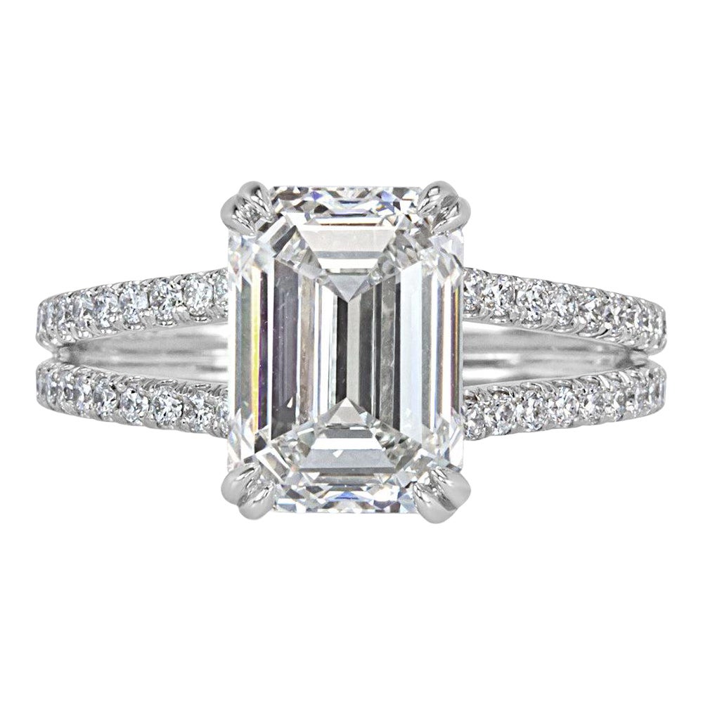 4.47ct Emerald Cut Lab Grown Diamond Engagement Ring