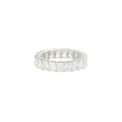 4.48 Carat Radiant Cut Diamond Eternity Band 18 Karat in Stock
