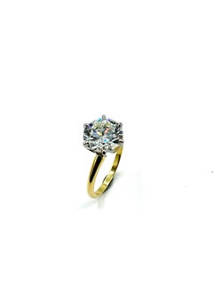 4.48 Carat Round Brilliant Diamond 18K and Platinum Ring