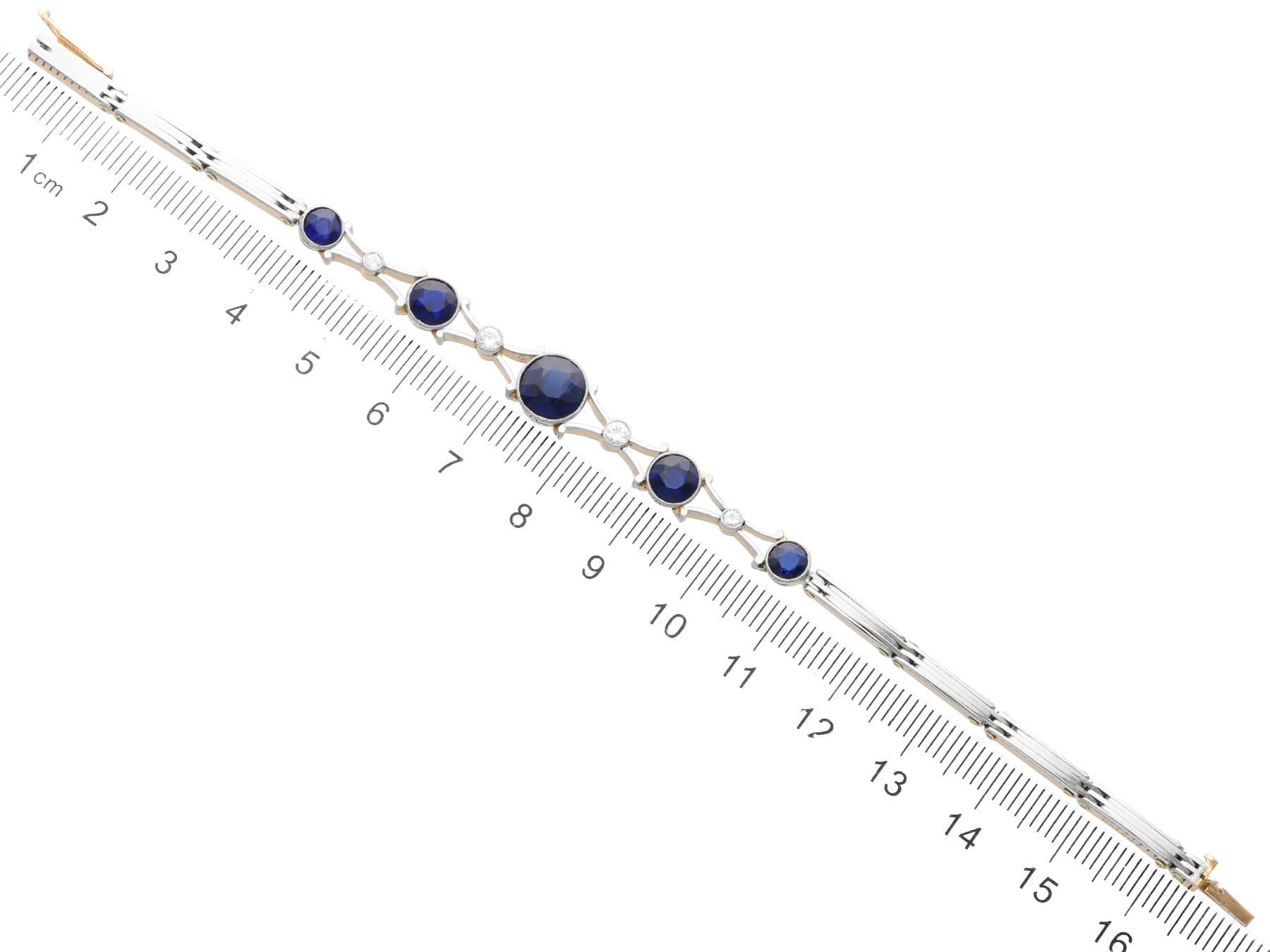 Bracelet en or rose 9k de 4,48 carats de saphir et 0,23 carat de diamant Circa 1910 en vente 4
