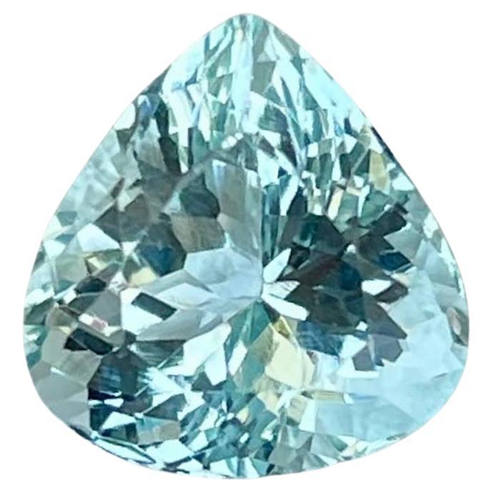 4.48 carats Sea Blue Aquamarine Stone Pear Cut Natural African Gemstone