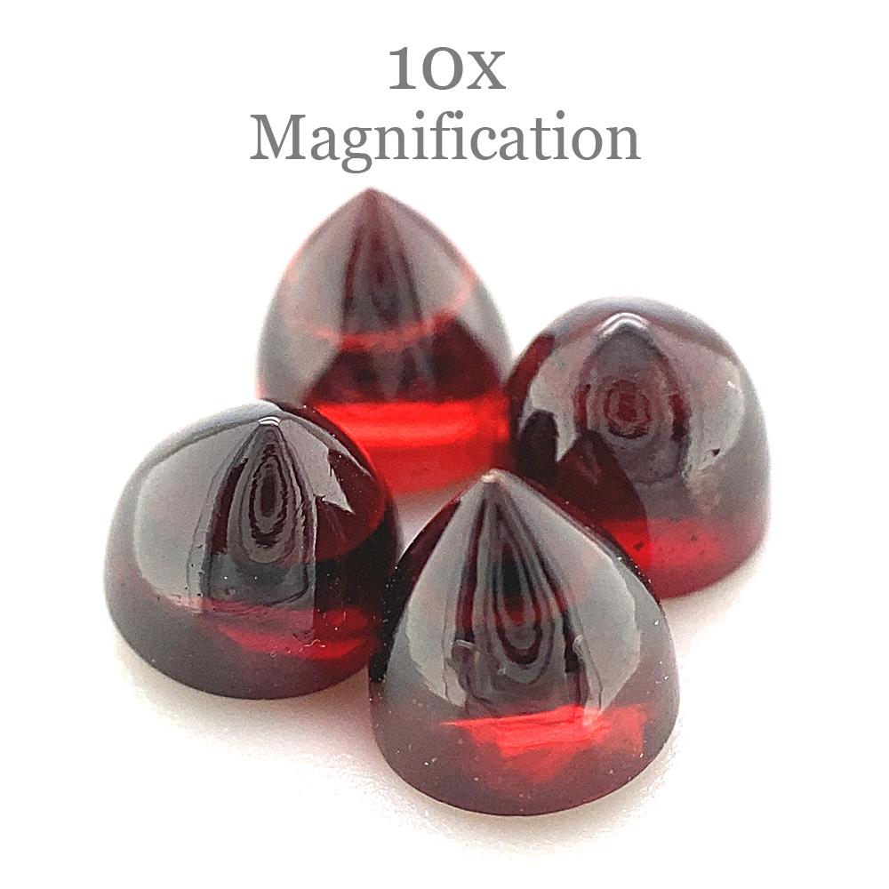 Taille ronde Garnet rhodolite rouge à balles rondes Almandine/Almandite de 4,48 carats serti de 4 pierres en vente