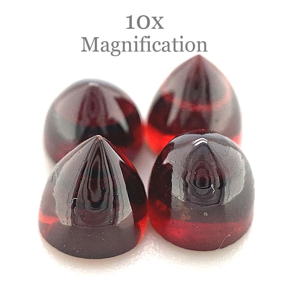 Garnet rhodolite rouge à balles rondes Almandine/Almandite de 4,48 carats serti de 4 pierres Neuf - En vente à Toronto, Ontario