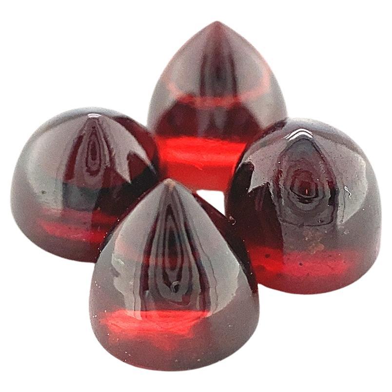 4.48ct 4 Stone Set Almandine/Almandite Round Bullet Red Rhodolite Garnet from Mo For Sale