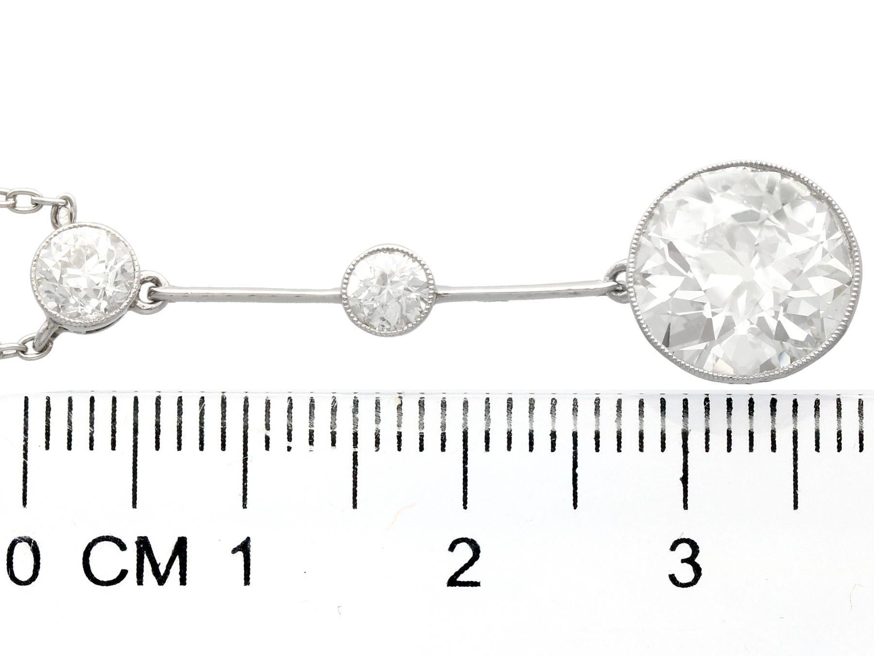 Antique 4.48 Carat Diamond and Platinum Necklace, circa 1920 For Sale 2