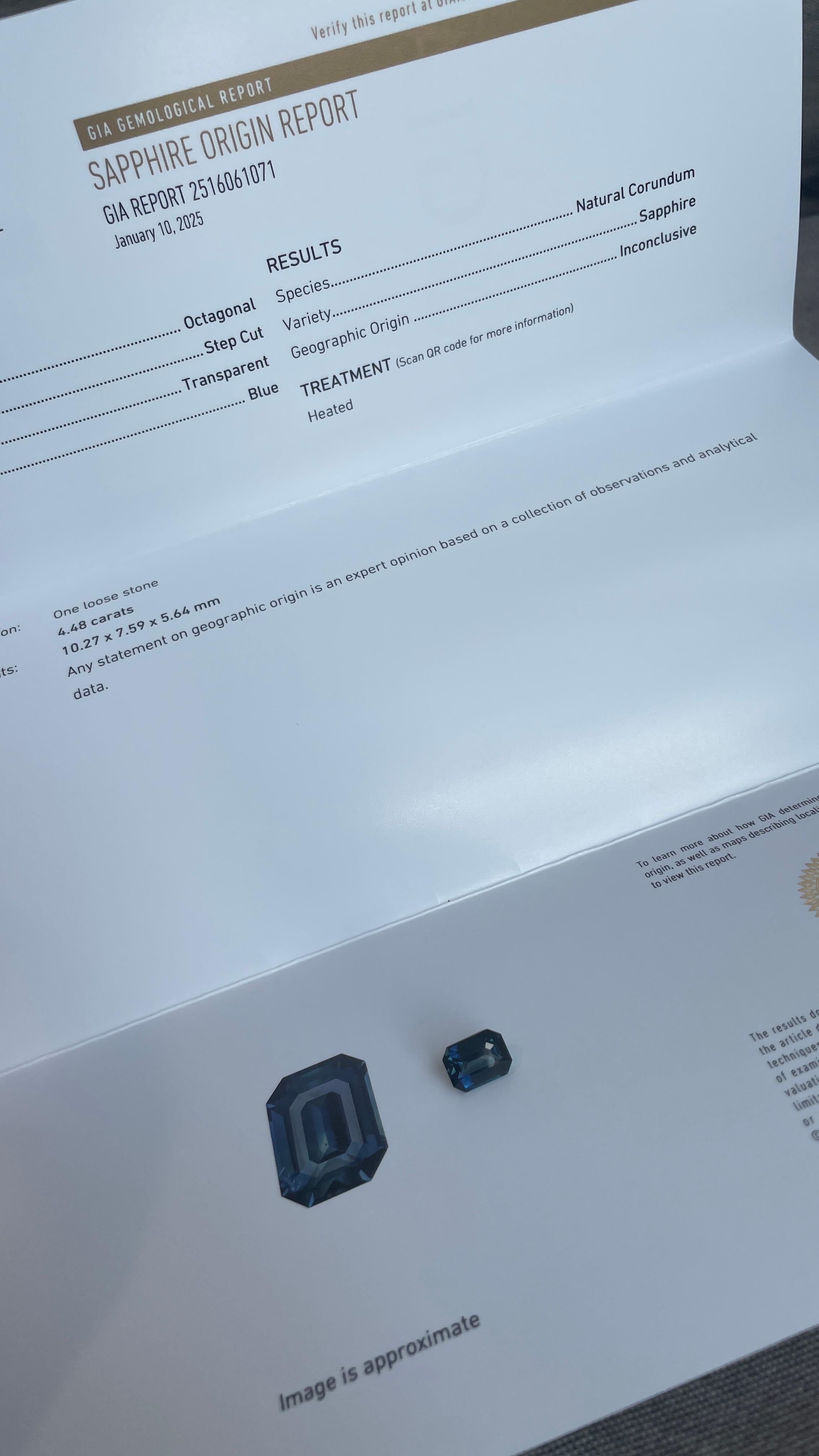 4,48ct natürlicher blauer Saphir - GIA zertifiziert im Angebot 7
