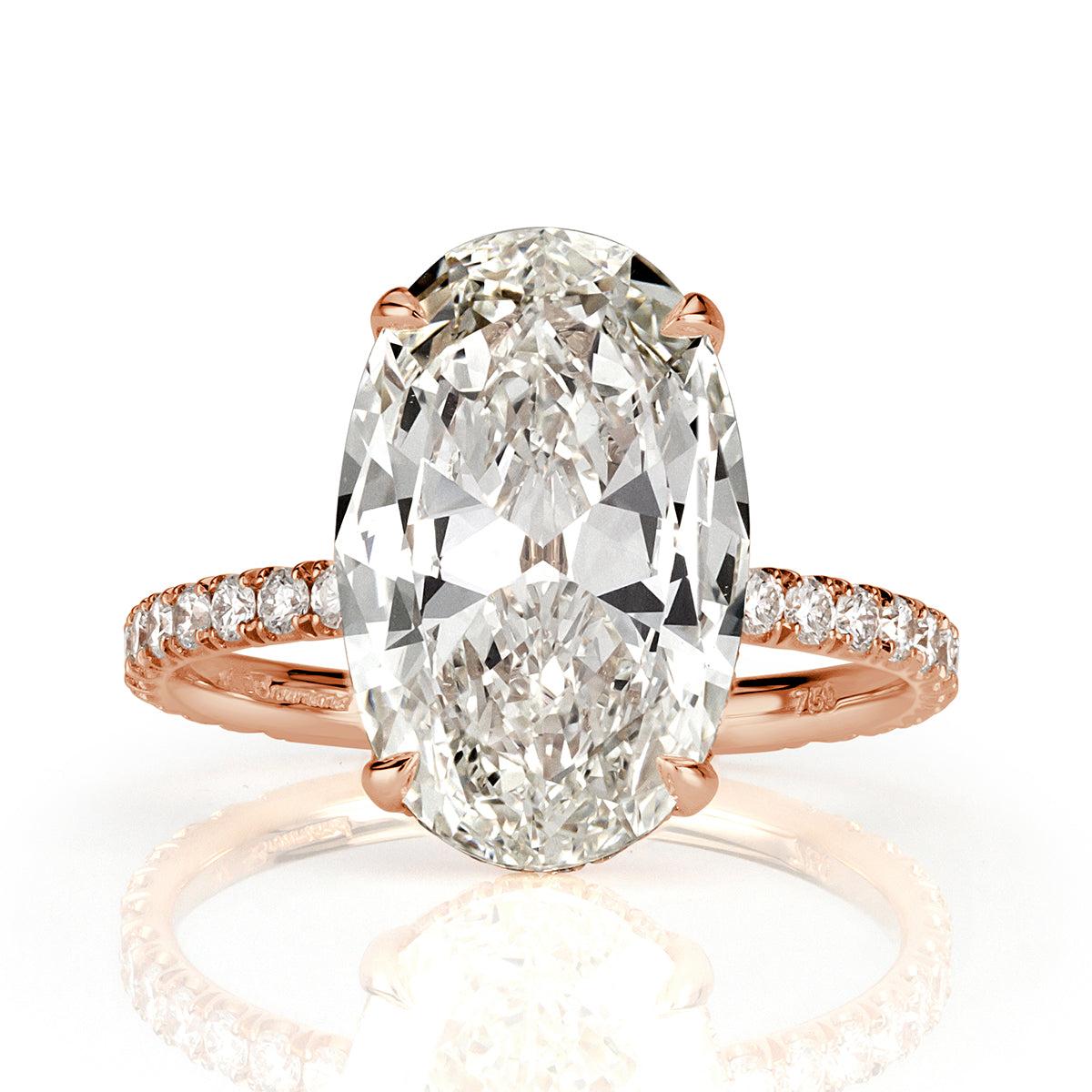 4.48ct Oval Cut Diamond Engagement Ring For Sale