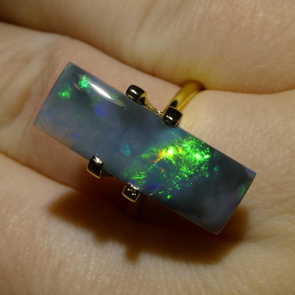 4.48ct Rectangular Cabochon Gray Opal from Australia In New Condition For Sale In Toronto, Ontario