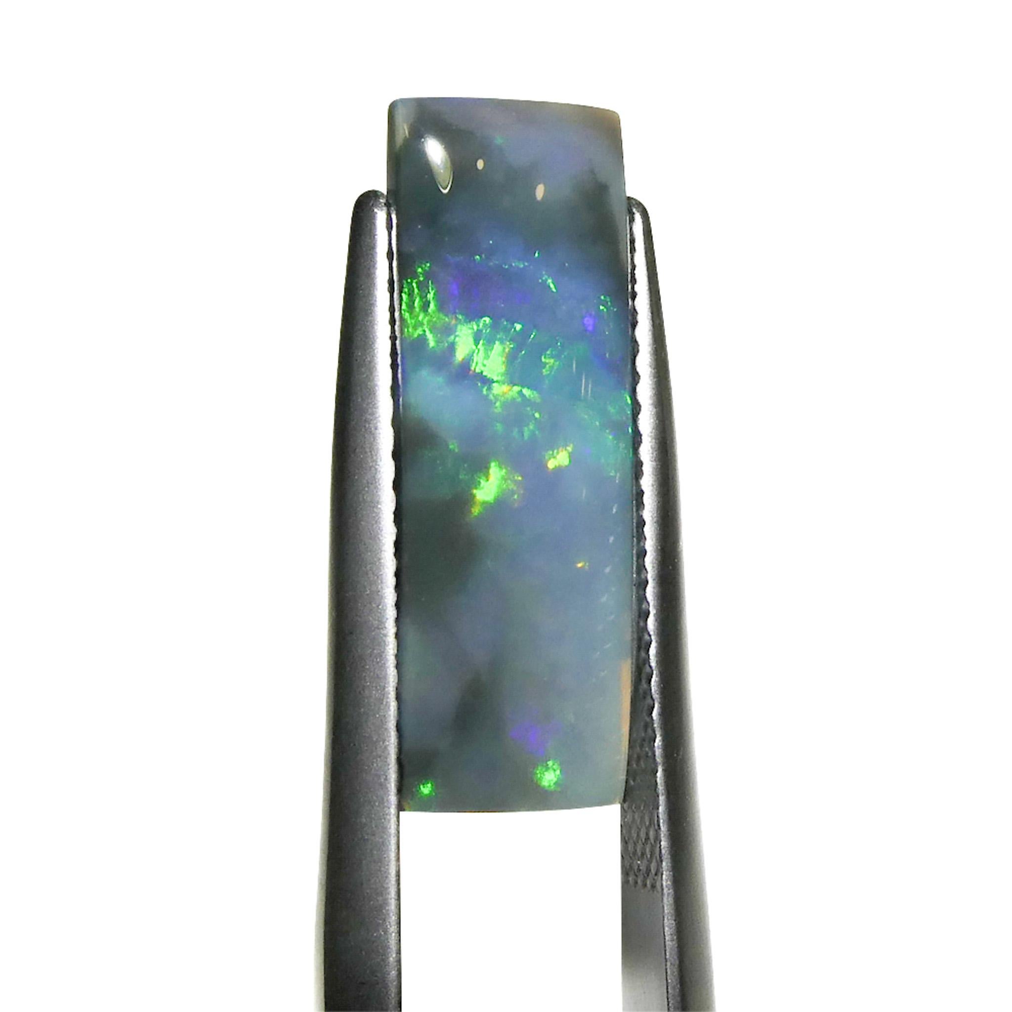 4.48ct Rectangular Cabochon Gray Opal from Australia For Sale 3