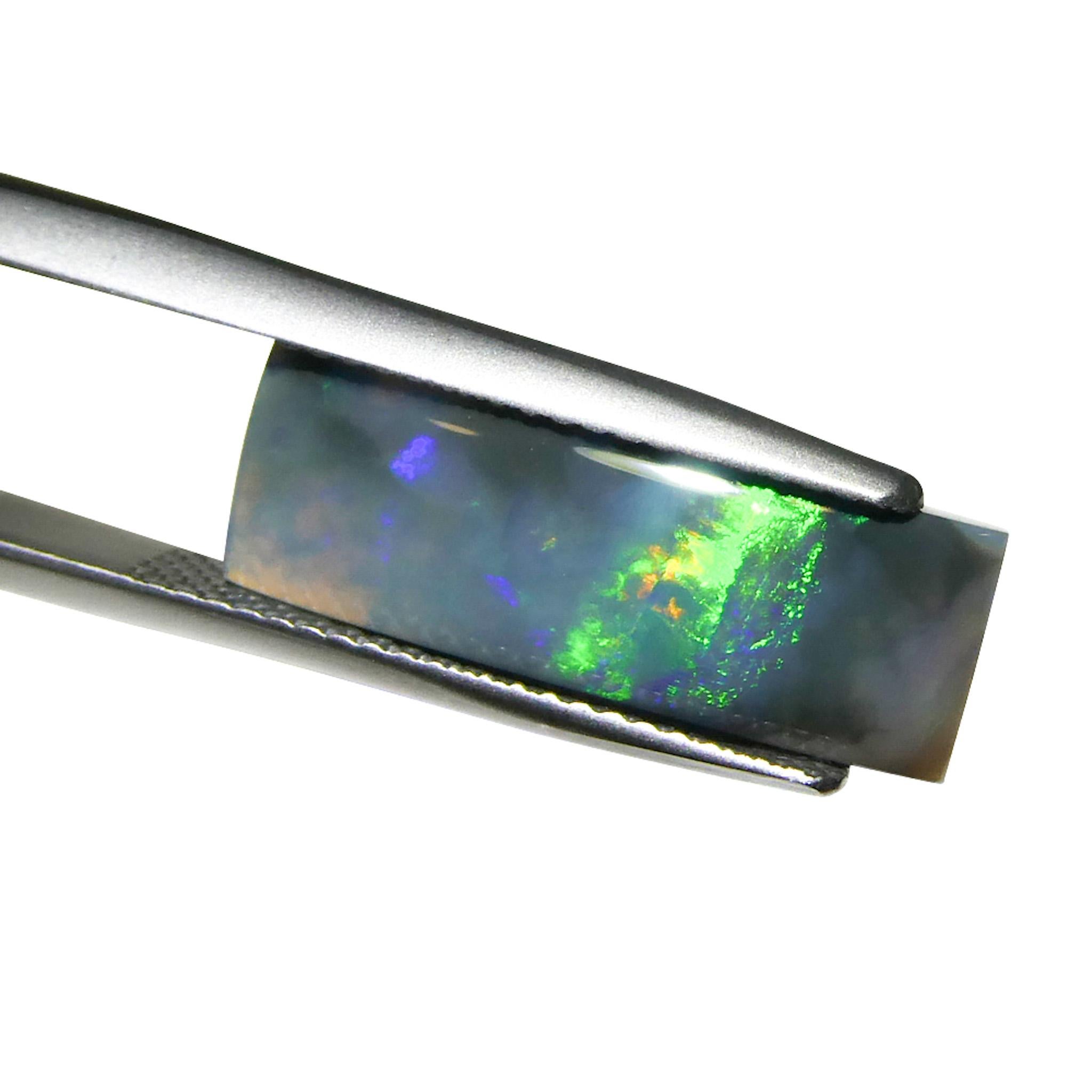 4.48ct Rectangular Cabochon Gray Opal from Australia For Sale 4